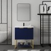 ChicFurnit Bathroom Vanities 30 Inch Freestanding Vanity with Resin Basin and Storage Shelf for Bathroom, Navy Blue, 29.5"*18.1"*35" - 2 of 4