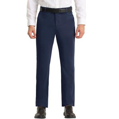Lars Amadeus Men's Solid Color Straight Fit Formal Dress Pants