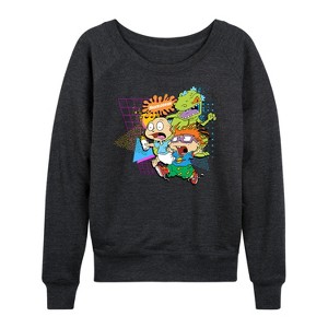 Women's - Rugrats - Oldschool Lightweight French Terry Wide Neck Long Sleeve Shirt - 1 of 4