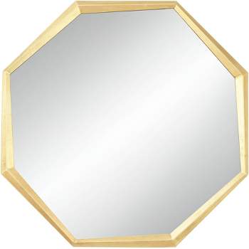 Uttermost Octagon Vanity Decorative Wall Mirror Modern Glam Shiny Gold Leaf Iron Frame 34" Wide for Bathroom Bedroom Living Room Home House Office