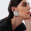 SOHI Women's Metallic Silver The Slab Drop Earrings - 4 of 4
