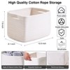Aoibox Woven Cotton Rope Storage Baskets with Handles Off White 12.5x9.1x7.9 for Shelves Closet 4 Packs - 3 of 4