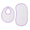 Bacati - Petals/Floral Muslin 4 pc set of Bibs & Burp Cloths Set Lilac - 3 of 4