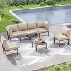 ALAULM 7 Pieces Metal Patio Furniture Set Modern Metal Outdoor Conversation Sets, Patio Sectional Sofa - 2 of 4