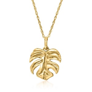 Ross-Simons 14kt Gold Monstera Leaf Pendant Necklace - 1 of 4