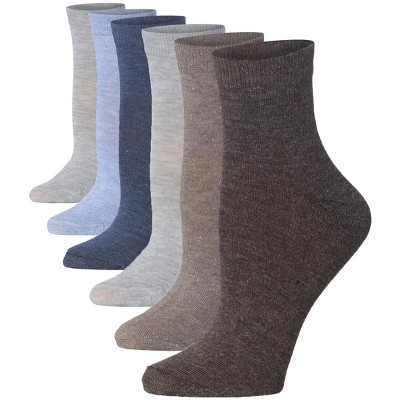 JAMES FIALLO Men's 6 Pack Lightweight & Versatile Multicolor Tones Colors Pattern Quarter Socks
