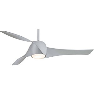 58" Minka Aire Modern Indoor Ceiling Fan with LED Light Remote Control Silver Opal Glass for Living Room Kitchen Bedroom Family - 1 of 4