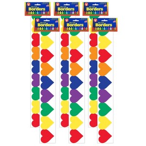 Hygloss Multi-Color Hearts Border, 36 Feet Per Pack, 6 Packs - 1 of 1