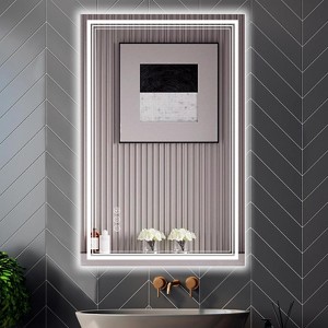 24x36 Inch LED Bathroom Mirror with Front & Back Lighting, 3-Color Dimmable & Anti-Fog Technology - 1 of 4