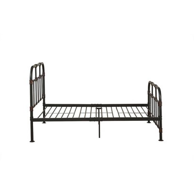 Sandy Gray Industrial Metal Full Bed with Slats