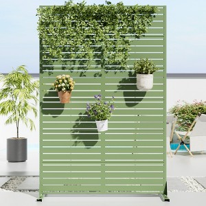 Lirago 72 in. Galvanized Metal Outdoor Privacy Screens Garden Outdoor Fence Green - 1 of 4