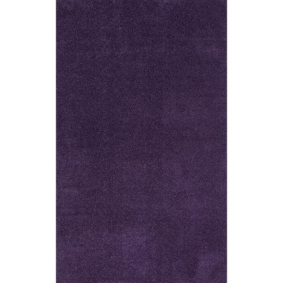 Haze Solid Purple 3' x 5' Easy Care Synthetic Area Rug