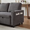 NicBex 78.7 Inch Linen L-Shaped Sofa Bed,Reversible Sleeper Sofa with Pullout Bed for Office,Living Room,Apartment - 4 of 4