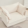 Chenille Slipcovered Armchair with Oversized Pillows - 3 of 4