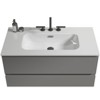 Vynxaria 35.8"L x 18.3"W Gloss White Integrated Ceramic Bathroom Sink Basin - 3 of 4