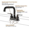 CASAINC Deck Mounted 3-Hole Double Handle Bathroom Faucet with Pop-Up Drain - 4 of 4