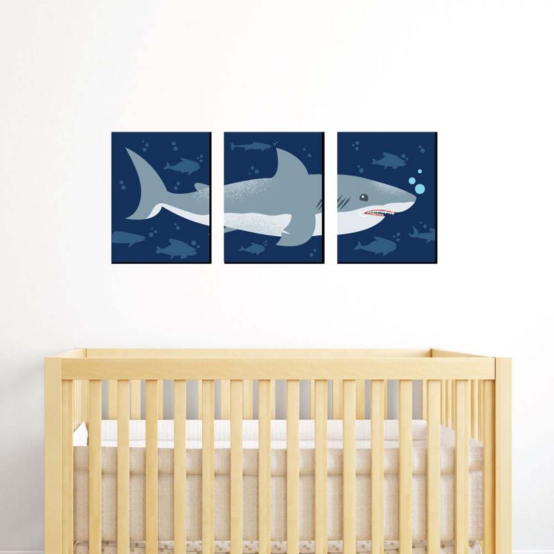 Big Dot of Happiness Shark Zone - Nursery Wall Art, Kids Room Decor and Jawsome Shark Home Decoration - Gift Ideas - 7.5 x 10 inches - Set of 3 Prints, 2 of 8