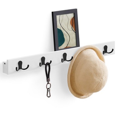 SONGMICS Coat Rack Wall Mount, Coat Hooks Wall Mounted, 5 Double Metal Hooks for Bags, Hats, and Towels