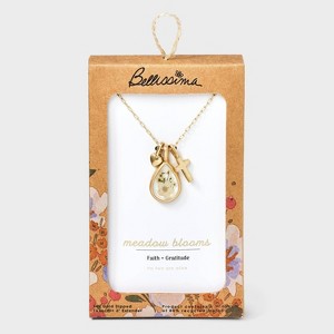 Bella Uno Bellissima 14K Gold Dipped Meadow Flowers with Cross and Heart Pendant Necklace - Gold - 1 of 4