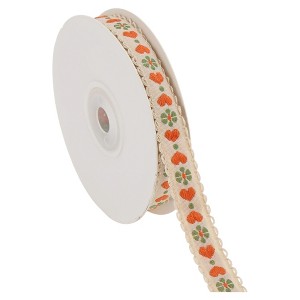 Unique Bargains 0.39"x29.53' Heart Flower Gift Ribbon - 1 of 4