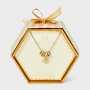 14K Gold Dipped Cubic Zirconia Rondelle Initial Necklace - A New Day™ Gold - 3 of 4