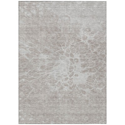 Taupe Beige And Ivory Abstract Washable Indoor Outdoor Area Rug