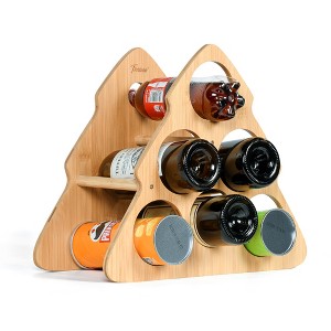 Tirrinia Christmas Tree-Shaped Bamboo Wine Rack - 6 Bottle Freestanding Holder for Kitchen, Bar & Home Storage - 1 of 4