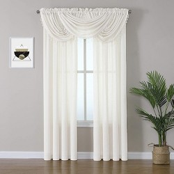 Kate Aurora Satin Semi Sheer Complete 5 Piece Window In A Bag Attached ...