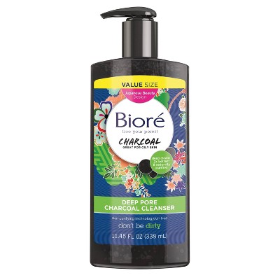 bioré charcoal acne clearing cleanser before and after