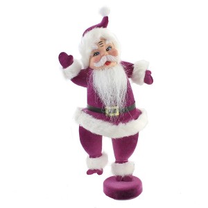 ONE HUNDRED 80 DEGREE 14.5 Inch Flocked Santa Claus Fluffy Soft Christmas Santa Figurines - 1 of 3