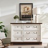 Farmhouse 6-Drawer Wooden Dresser Chest Rustic Storage Organizer for Bedroom Living Room Sturdy Durable - 2 of 4