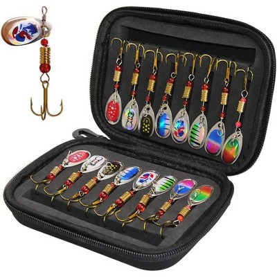 Fishing Lures for Bass 16pcs Spinner Lures with Portable Carry Bag