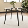 VYNXARIA Modern simple style round transparent tempered glass table,tempered glass table top, black metal legs - 3 of 4