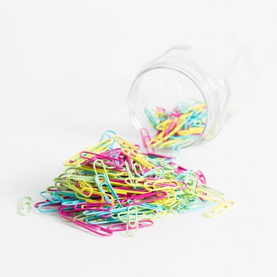 U Brands 300ct Assorted Paper Clips in Small Mason Jar Retro