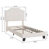 Twin Bed Frames, Corduroy Upholstered Twin Size Bed Frame Platform with Adjustable Headboard, Cute Velvet Twin Bed, Strong Wooden Slats - 2 of 4