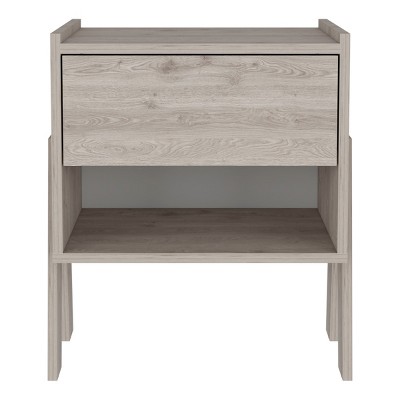 GlasFlength Nightstands Modern Nightstand Bedroom Nightstand Elegant Bedside Table with Drawer for Living Room, Gray, 18.8"*15.7"*21.8"
