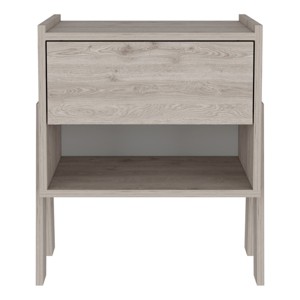 GlasFlength Nightstands Modern Nightstand Bedroom Nightstand Elegant Bedside Table with Drawer for Living Room, Gray, 18.8"*15.7"*21.8" - 1 of 4
