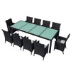 vidaXL Patio Furniture Set Set of 10 Black Poly Rattan Set of 11 - 2 of 4