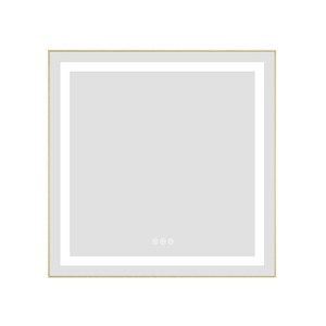 ChicFurnit Bathroom Vanity Mirror with Stepless Dimmable Lighting for Modern Interiors, Gold, 36"*36"*4" - 1 of 4