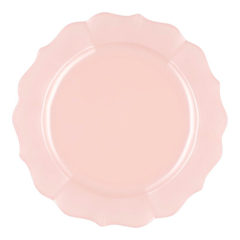 Smarty Had A Party 10.25" Pearl Pink Round Lotus Disposable Plastic Dinner Plates, 1 of 7