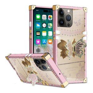 Entronix Case Compatible with iPhone 16 Pro - [Rectangular] Luxury Butterfly Grip Stand - 1 of 4