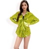 Anna-Kaci Women's Sequin Button-Down Shirt Dress with Long Sleeves - 2 of 4