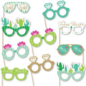 Big Dot of Happiness Final Fiesta Glasses - Paper Card Stock Last Fiesta Bachelorette Party Photo Booth Props Kit - 10 Count - 1 of 4