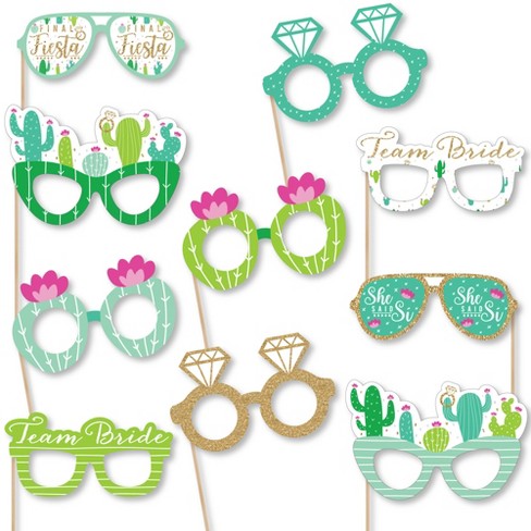 Big Dot Of Happiness Final Fiesta Glasses - Paper Card Stock Last Fiesta  Bachelorette Party Photo Booth Props Kit - 10 Count : Target