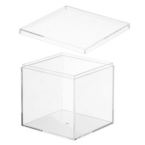 Unique Bargains Square Cube Clear Acrylic Box with Lid for Candy Tiny Jewelry Display - 1 of 4