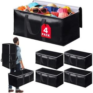 Heavy-Duty & Extra Capacity Moving Bags with Backpack Straps, Storage Totes with Double Zipper & Strong Handles - 1 of 4