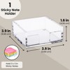 Juvale 4x4-inch Acrylic Sticky Note Dispenser and Organizer for Desk - Accessories Holder for Office Supplies (Clear) - 4 of 4