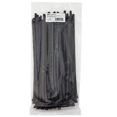 Monoprice Releasable Cable Tie - 12 Inch - Black | 100Pcs/Pack, Max Weight 50 lbs