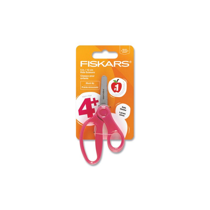 Fiskars Kids Scissors, Rounded Tip, 5" Long, 1.75" Cut Length, Straight Handles, Randomly Assorted Colors, 5 of 8