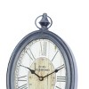 Olivia & May Set of 2 Metal Pocket Watch Style Wall Clocks Black: Vintage-Inspired, Oval, Indoor Decorative Timepiece - image 3 of 4